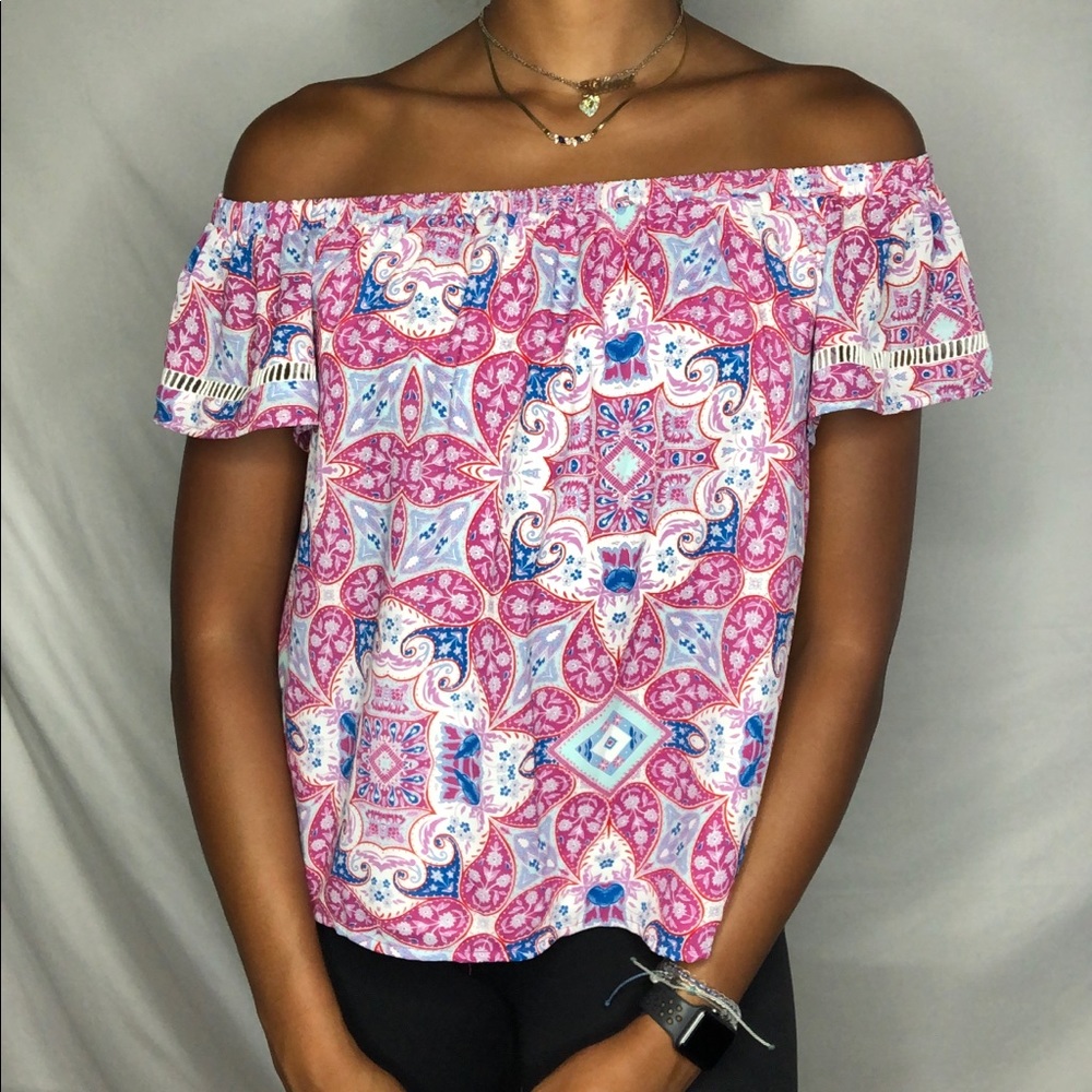 BELLE +SKY off-shoulder Top S boho festival shirt